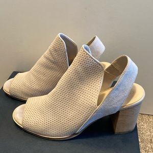 Cole Haan White Peep-Toe Wedge Sandals
